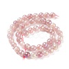 Round Natural Electroplated Strawberry Quartz Beads G-P447-B03-01-2