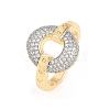 Brass Micro Pave Clear Cubic Zirconia Cuff Open Rings RJEW-T028-02A-G-3