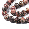 Natural Leopard Skin Jasper Round Beads Strands G-S182-12mm-6