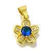 Flower Rack Plating Brass Micro Pave Cubic Zirconia Pendant KK-H485-01G-2