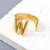 PVD Vacuum Plating 201 Stainless Steel Cuff Rings RJEW-Z032-01G-W-2