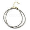 Polyester Cord Braided Necklace Makings MAK-L043-03G-25-1