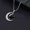 Alloy & Glass Luminous Moon Constellation Pendant Necklaces WG12A0F-11-1