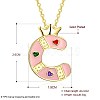 Fashion Tin Alloy Enamel Initial Pendant Necklaces NJEW-BB20985-C-6