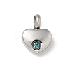 304 Stainless Steel Rhinestone Pendants STAS-R139-01P-01-1