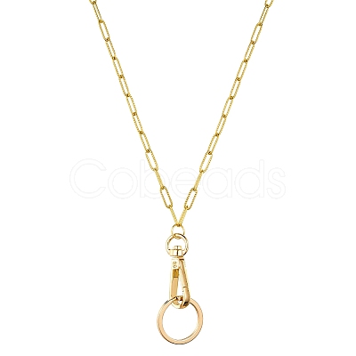 Stainless Steel Paperclip Chains Keychain HJEW-SW00179-01-1