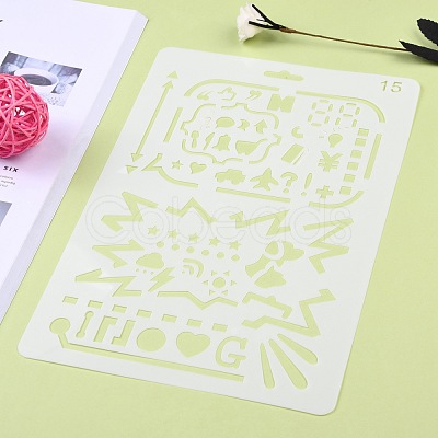 Plastic Reusable Drawing Painting Stencils Templates DIY-F018-B15-1