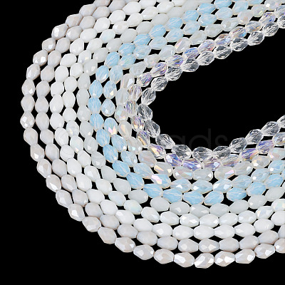 10Strands 10 Colors Transparent Glass Beads Strands EGLA-TA0013-24D-1