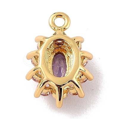 Eco-Friendly Brass Micro Pave Cubic Zirconia Charms ZIRC-C027-12G-04-RS-1