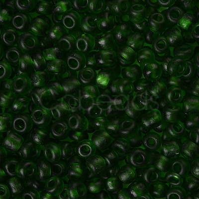 6/0 Frosted Round Glass Seed Beads X-SEED-A008-4mm-M7-1