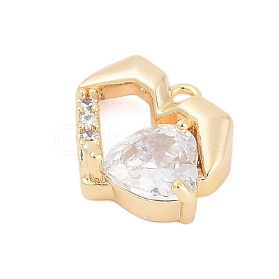 Brass Micro Pave Cubic Zirconia Charms ZIRC-P122-01C-G01-1