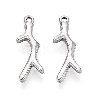 304 Stainless Steel Branch Pendants STAS-T067-49P-1
