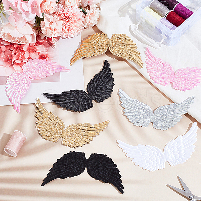 20Pcs 5 Colors Polyester Thread Iron on/Sew On Patches PATC-GO0001-13-1