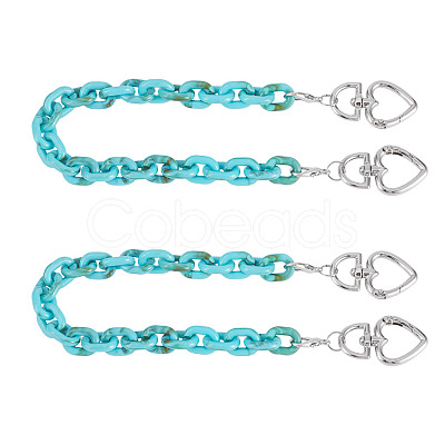 2Pcs Acrylic Link Bag Extender Chains HJEW-TAC0142-1