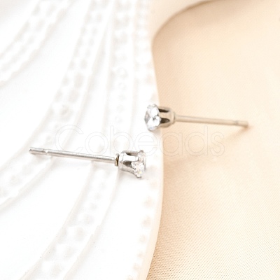 Cubic Zirconia Ear Studs STAS-E051-3A-1