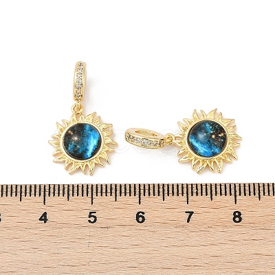 Starry Sky Style Brass Micro Pave Clear Cubic Zirconia Pendants X-KK-R213-08G-02-1