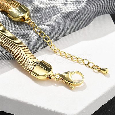 Brass Herringbone Chains Bracelets BJEW-S158-14G-1