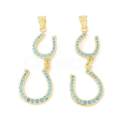 Brass Micro Pave Sky Blue Cubic Zirconia Pendants CU-CBA9CBD-12G-1