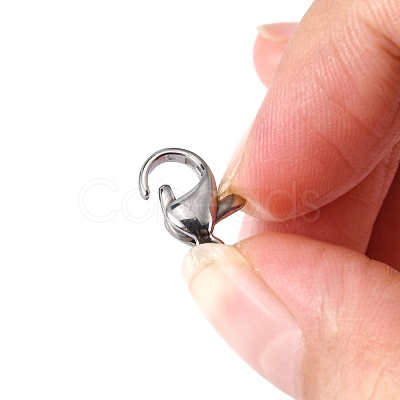 Tarnish Resistant 304 Stainless Steel Lobster Claw Clasps Hand Polished STAS-M262-01-13mm-1
