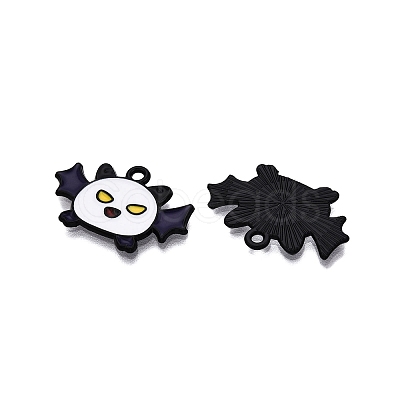 Halloween Theme Spray Painted Alloy Enamel Pendants ENAM-T020-09E-1