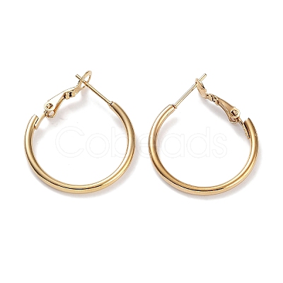 Ring 304 Stainless Steel Hoop Earrings for Women Men EJEW-B049-02A-G-1