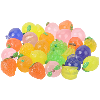 30Pcs 10 Styles Luminous Resin Cabochons CRES-SC0003-18-1