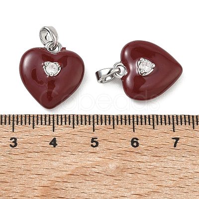 Valentine's Day Brass Micro Pave Clear Cubic Zirconia Pendants KK-C172-25P-1