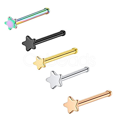 304 Stainless Steel Star Nose Bone Rings WGFF656-02-1