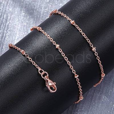 Brass Satellite Chains Necklaces for Women NJEW-D302-61RG-1