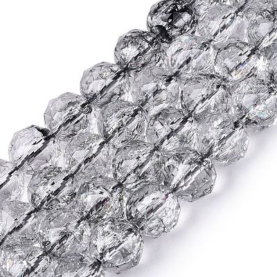 Crackle Transparent Glass Beads Strands GLAA-N063-10mm-02-1