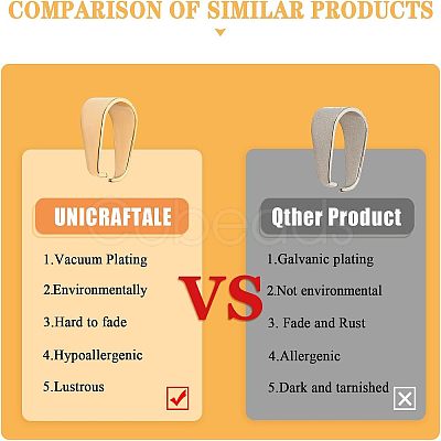 Unicraftale PVD Vacuum Plating 304 Stainless Steel Snap on Bails STAS-UN0011-02G-1