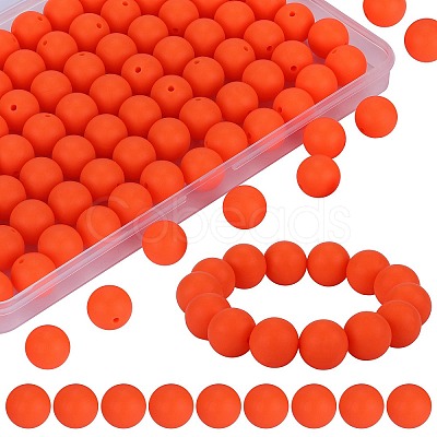 80Pcs Round Silicone Focal Beads SIL-SZ0001-24-20-1