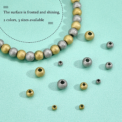 60Pcs 3 Style Ion Plating(IP) 201/304 Stainless Steel Textured Beads STAS-UN0028-14-1