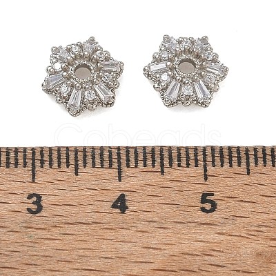 Brass Micro Pave Cubic Zirconia Bead Caps CU-CBA6E4E-03P-1