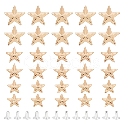 30 Sets 3 Style Zinc Alloy Garment Semi-Tublar Rivets FIND-AR0003-49-1