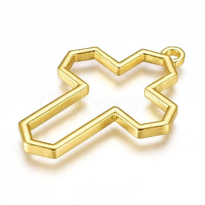 Zinc Alloy Open Back Bezel Pendants PALLOY-D199-19G-1