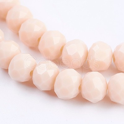 Opaque Glass Beads Strands EGLA-F122-8x6mm-NC06-1