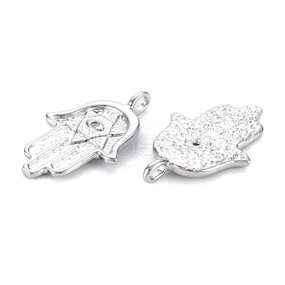 Brass Micro Pave Clear Cubic Zirconia Pendants KK-S356-539P-NF-1