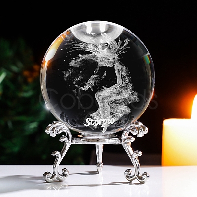 Inner Carving Constellation Glass Crystal Ball Diaplay Decoration PW-WG84004-10-1