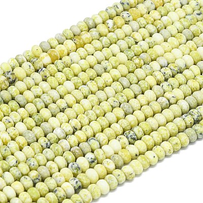 Natural Yellow Turquoise(Jasper) Beads Strands G-P575-A33-6x4mm-1