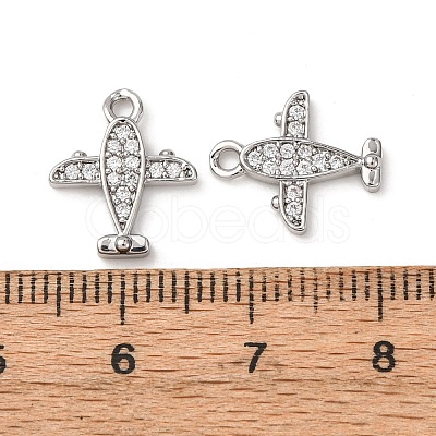 Brass Micro Pave Clear Cubic Zirconia Charms ZIRC-L105-15P-1