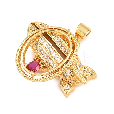 Brass Micro Pave Cubic Zirconia Pendants CU-CBAB3AD-06G-02-1