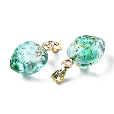 Two Tone Transparent Spray Painted Glass Pendants GLAA-N035-014-G06-1