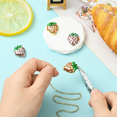 4Pcs 2 Colors Brass Enamel Pendants KK-CJ0003-25-1