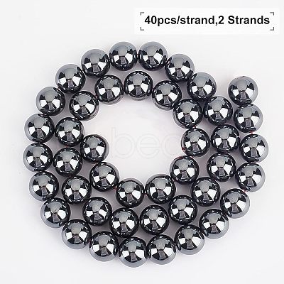 Olycraft Non-magnetic Synthetic Hematite Beads Strands G-OC0001-65-10mm-1