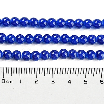 Baking Paint Imitation Jade Glass Round Bead Strands X-DGLA-Q021-6mm-33-1