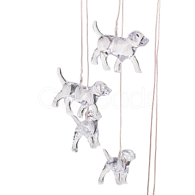 LED Solar Powered Dog Wind Chime HJEW-I009-04-1