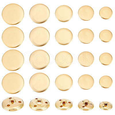 50Pcs 5 Styles 3-Hole Brass Buttons BUTT-OC0001-47G-1