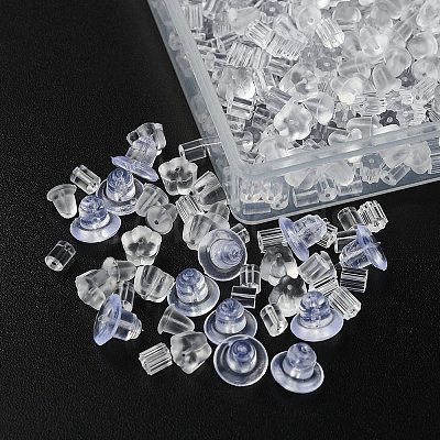 1000Pcs 5 Style Eco-Friendly Plastic Ear Nuts KY-YW0001-33-1