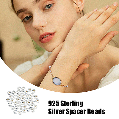 40Pcs 925 Sterling Silver Spacer Beads STER-DC0001-29-1